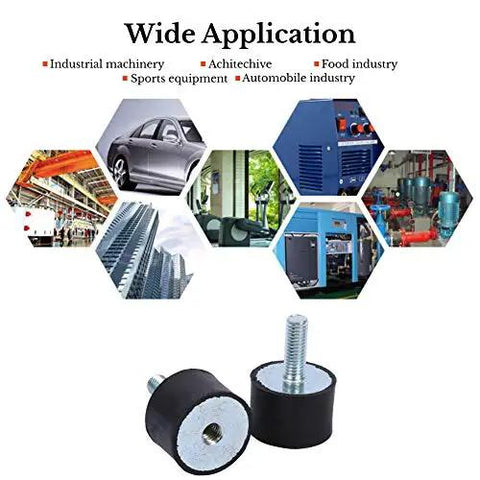 Heavy Duty M8 Rubber Mounts And Shock Absorbers For Engines with hexagonal application images in background