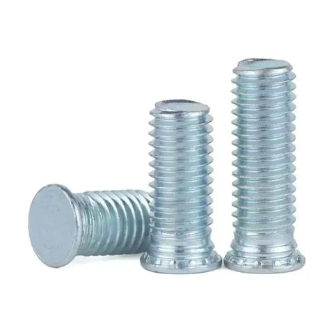 10 Pcs M6 Carbon Steel Zinc Plated Self Clinching Studs Rivet Screws Flush Head Bolts stacked with flush heads