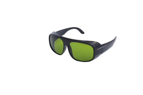 Pro Grade Laser Safety Glasses For Hair Removal To Shield Your Peepers From 755 808 And 1064 Nm Waves, lightweight with green lenses.