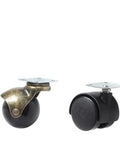 Smooth Rolling Antique Brass Swivel Casters Set Of Four Heavy Duty Two Inch Ball Caster Furniture Wheels For Vintage Sofas And Heavy Loads Top Shelf Build No Sweat Setup with black rubber wheels.