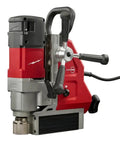 1-5/8 Inch Corded Magnetic Drill Kit With Variable Speed Control, Hot Knife Performance On Steel, close-up view of the drill.