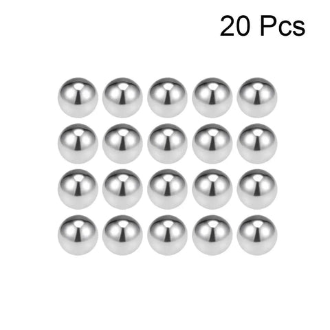 12Mm 304 Stainless Steel Precision Bearing Balls Featuring Top Shelf G100 Grade Specs That Deliver Smooth Rolling Action And Corrosion Resistant Durability For Your Daily Shop Tasks In A Pack Of Twenty, arranged in a grid of twenty steel balls.