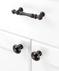 Premium 10 Pack 3 Inch Center To Center Oil Rubbed Bronze Cabinet Pulls Featuring Smooth Rounded Grip For Kickass Kitchen Drawer Handles And Reliable Closet Hardware on white cabinetry.