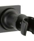 Adjustable Wall Mount for Hand Shower in Matte Black Finish, sleek modern design for handheld showerheads, corrosion resistant.