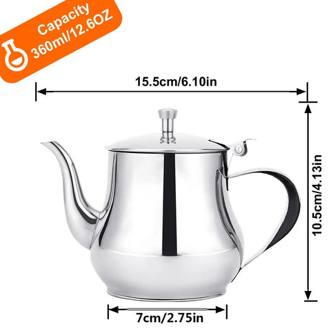 Mini 360Ml Stainless Steel Teapot For Tea And More, Ultra Compact Yet Sturdy Kitchen Pot For Coffee Olive Oil And Everyday Use