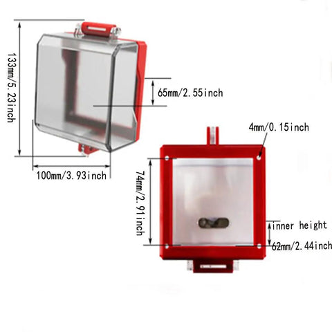 Slick Transparent Push Start Button Cover Hella Sturdy Electrical Shield for Emergency Stop Switches dimensions 133mm x 100mm x 65mm.