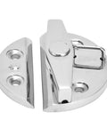 Built Tough 316 Stainless Steel Marine Hinge Heavy Duty Twist Catch Latch round latch base with locking mechanism and screw holes.