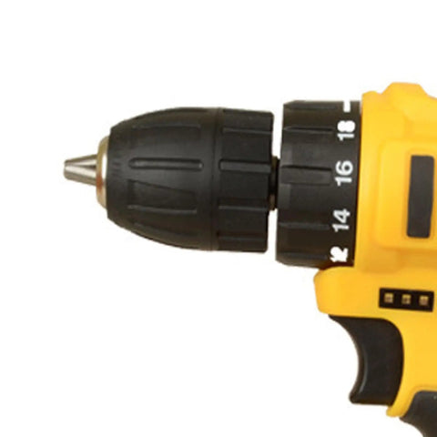 Heavy Hitter Cordless Power Drill And High Torque Workhorse chuck close-up with keyless design for woodworking and crafting.