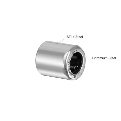 Dead nuts reliable RC040708 One Way Bearing Needle Roller Clutch showing ST14 steel construction, compact design for auto projects.
