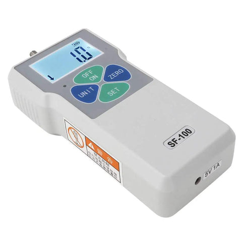 Pro Grade Workhorse Digital Force Gauge Portable Push Pull Tester Meter With 100N Range showing large LCD display and buttons.