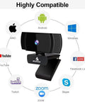 Solid 1080p Autofocus Webcam With Built In Mic For Laptop And Desktop, Smooth Streaming Computer Camera Over Usb compatible with multiple platforms.