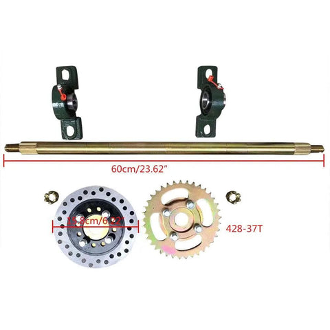 Rear Axle Direct Replacement Rubber Track Kit For Go Karts, Buggies, ATVs, Snowmobiles And Beach Motorcycles Triple Wheel Track System shown