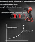 Pro Grade 20V Brushless Cordless Drill Driver Kit featuring smooth variable speed control for wood and metal drilling.