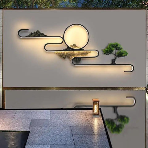 Versatile Outdoor Wall Lamp With Solid Steel Build And Sleek Shadow Casting Design Perfect For Patios Garden Paths And Entryways, displayed on a wall.
