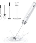 Rechargeable Milk Frother With 3 Heads, USB C Handheld Foam Maker, Waterproof Detachable Stainless Steel Whisk, Stand Included, Electric Drink Mixer For Lattes And Cappuccinos, Rich Foam Anytime in splash effect.