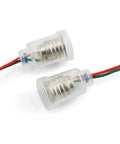 Heavy Duty E10 Screw Lamp Holder With Wire Nickel Socket For Small Bulbs 110V Test Rig displaying two prewired sockets in clear plastic.