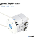 Heavy Duty Air Powered Rotary Actuator Swing Cylinder with metal housing and wiring for automation applications.