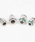 10-Piece Pneumatic Hose Fittings Kit In 304 Stainless Steel, Plug-And-Play Quick Release Air Tube Connectors M5 To 1/2 Inch, 1/8, 1/4, 3/8, 1/2 Sizes, PC6-G03, Built Tough For DIY Projects. 304 stainless steel pneumatic quick-release fittings with green seals