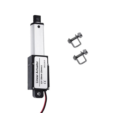 Plug And Play Robot Actuator With 30mm Or 50mm Stroke Run On DC 12V Power with mounting brackets for easy installation.