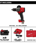 Top Shelf Heavy Duty New Brushless Cordless Drill Driver Kit Compatible With M18 Power Tools Featuring Automatic Stop Function Half Inch Quick Release Chuck Tool with battery and charger