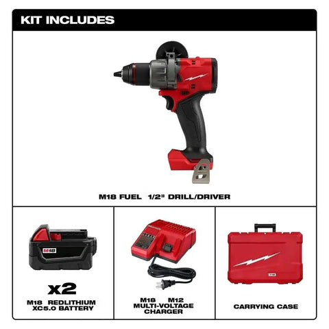 Top Shelf Heavy Duty New Brushless Cordless Drill Driver Kit Compatible With M18 Power Tools Featuring Automatic Stop Function Half Inch Quick Release Chuck Tool with battery and charger