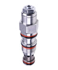 Tough As Nails Heavy Duty Counter Balance Valve 7011377 for JLG Boom Lifts, metal construction with orange seals, shown vertically.