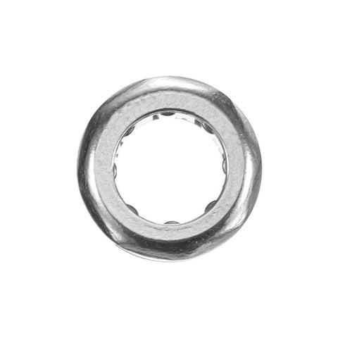 Ten Piece Heavy Duty One Way Needle Roller Bearings Rc121610 3/4 Inch Id 1 Inch Od 5/8 Inch Thickness Chrome Steel Clutch Bearing top view