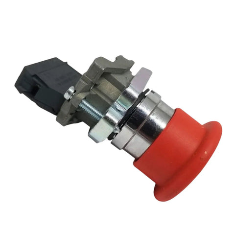 Top Shelf New Emergency Stop Switch Featuring Bold Red Push Button Compatible With Snorkel Upper Control Box Assembly And Tough Daily Job Site Grind Runs Direct Fit, close-up view.