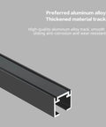 Kickass Motorized Sliding Barn Door Hardware Kit Featuring Super Smooth Glide Control Remotes And Touch Panels For Up To Fifty Nine Inch Doors Zero Floor Track Required Rapid Install aluminum alloy track close-up, thickened for durability.