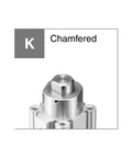Tough As Nails Compact Fixed Mount Pneumatic Air Cylinder With Durable Aluminum Body showing chamfered top detail for precise positioning.