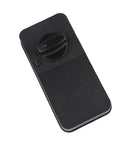 Keyless Smart Lock With Biometric Fingerprint Reader And Push Button Code Plus Rfid Card Access offering sleek black remote with dial and button.