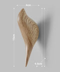 Straight Up Best Bird Shaped Resin Wall Hook With Wood Grain Finish For Coats And Hats Slick Wall Mounted Bedroom Organizer Smooth Edge Design showing dimensions.