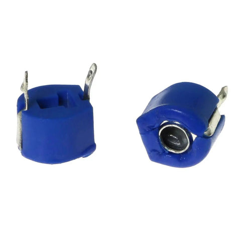 Blue SMD trimmer capacitors from the 18 pack adjustable trimmer capacitor set for Arduino projects.