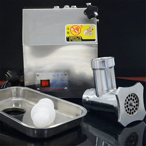 Beast Heavy Duty 120Kg Per Hour Commercial Electric Meat Grinder with stainless steel tray and aluminum housing, front view.