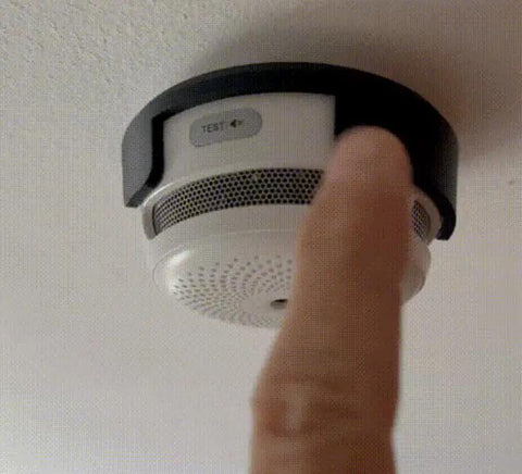 No Hassle Anti Glare Hood For Smoke Detectors on xs01 smoke detector with finger pressing test button, matte black shield