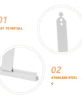 Heavy Duty Roller Shutter Hanger Strips With Pre Drilled Screw Holes And Snap Lock Slat Connector Clips Top Shelf Steel Hardware Kit showing easy installation and stainless steel material.