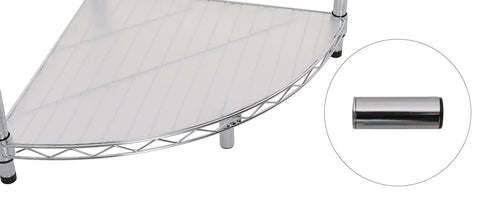 Built Like A Tank 6 Tier Metal Corner Wire Shelf With Waterproof Liners And Adjustable Leveling Feet Detachable Garage Storage Rack And Heavy Duty Basement Organizer For Any Home Setup 420 Lb Capacity corner shelf tier with chrome steel and leveling foot detail.
