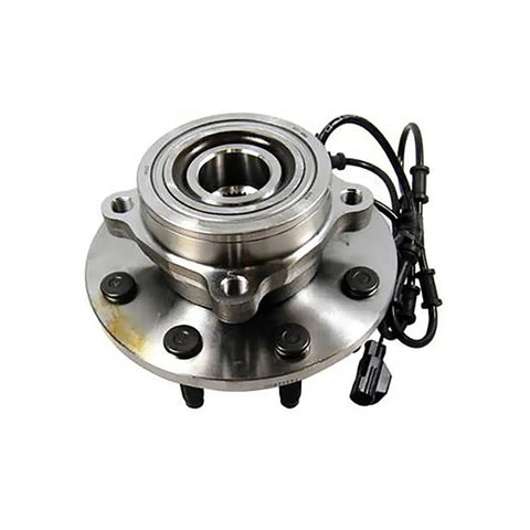 Pair Front Wheel Bearing And Hub Assembly Fit For Dodge Ram 2500 3500 4000 2003 2004 2005 featuring a shiny steel hub, bolts, and wiring.