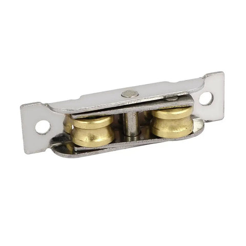 Heavy Duty Double Roller Sliding Window Pulley Wheels 304 Stainless Steel Glider Track Hardware showing dual roller assembly.