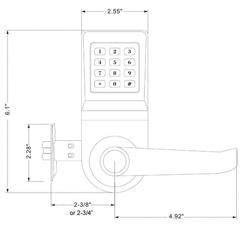 Digital Door Lock With M1 Card Passcode And Mechanical Key Left Hand Orientation Voice Guided Operation 1020 User Capacity