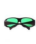 Heavy Duty Laser Protective Glasses Provide Knockout Eye Defense For Red Semiconductor Projects And Nd Yag Workshops With Straight Up Comfort Seal Optical Density Filter, front view.