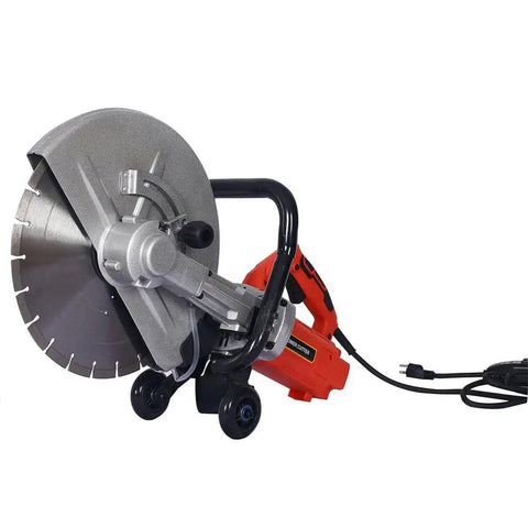 Beast Mode 3000W Electric Concrete Saw With 14 Inch Blade for wet cutting granite, brick, porcelain, and masonry.