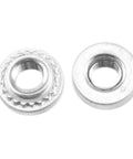 M3 Stainless Steel Self Clinching Rivet Nuts 100 Pack Heavy Duty Thread Inserts for Sheet Metal Fastening, close-up view.