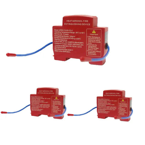 Built Tough Auto Detect Fire Extinguisher Triple Pack Snap On Electrical Panel Guardian with clean agent aerosol suppressor.