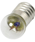 Close-up view of E10 Mini Screw Base Light Bulb 1.5V 0.3A DC Warm White, ideal for circuits and DIY projects.
