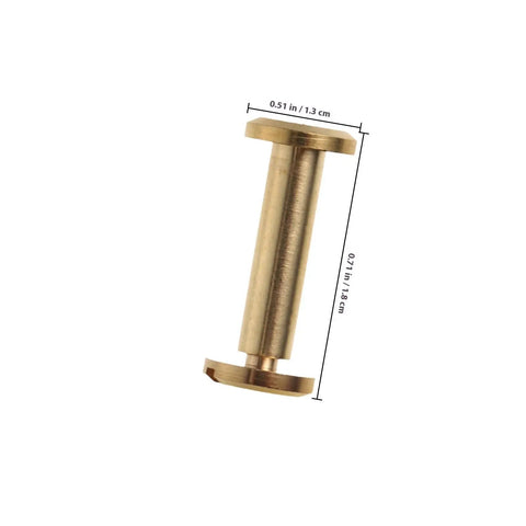 Premium Copper Binding Screw Posts measuring 0.51 in by 0.71 in, showcasing rock solid metal construction for office documents.