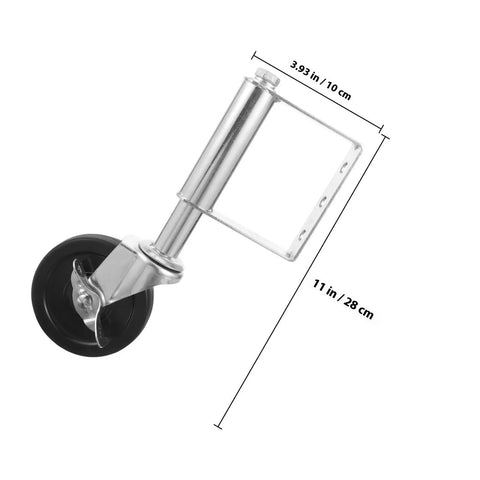 Heavy Duty Spring Loaded Gate Caster With Slick Rolling Cold Rolled Steel Wheel For Dead Simple Gate Operation And Quick Hook Up On Wood Or Metal Tubular Frames For Yard Jobs, 11 in size