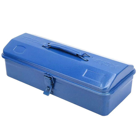 Badass Heavy Duty Iron Toolbox With Secure Lock And Reinforced Cross Punched Base 24 Inch multifunctional tool chest in blue.
