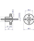 Heavy Duty T8 Lead Screw Kit With Linear Guide Rail And Tough Aluminum Carriage Blocks For Smooth 3D Printer CNC Machine Upgrades No Sweat Assembly Rock Solid Build Quality 16 Piece Set Precision Ground Threads showing detailed technical drawing of lead screw component.