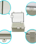 Outdoor Waterproof Junction Box With Clear Hinged Cover IP65 ABS Plastic Enclosure open showing mounting details